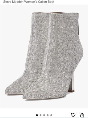 Steve Madden Callen Silver Rhinestone Ankle Boot